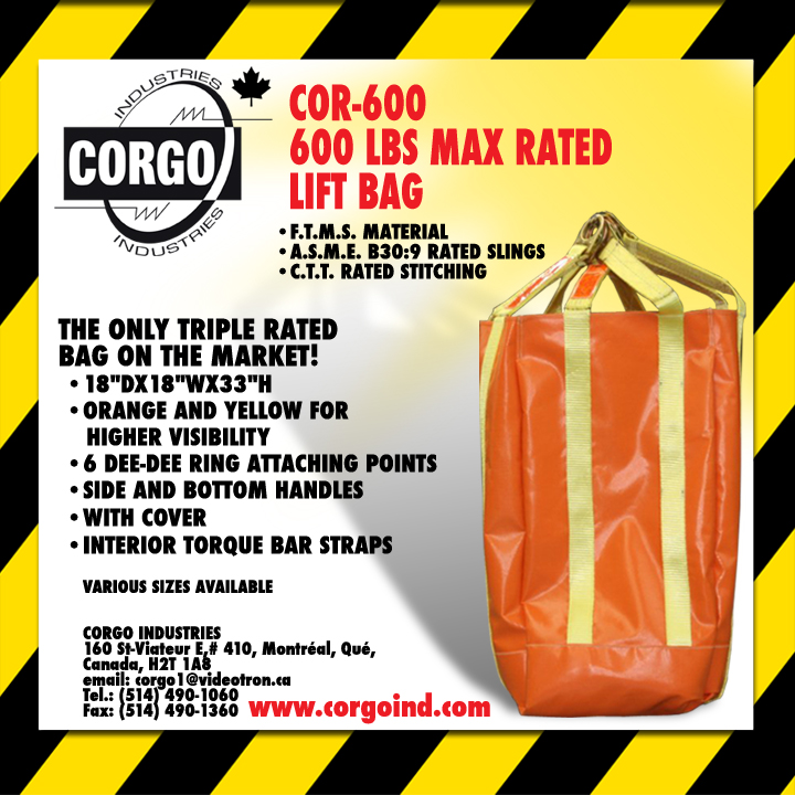 Corgo Heavy Duty Lifiting Bag COR-60045, 25 x 25 x 36”