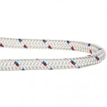HMPE Double Braid (Polyester Jacket) -1/4" White w/ Blue / Red Tracer