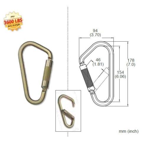 Steel Scaffold Hook Side Opening 7" x 3-3/4"