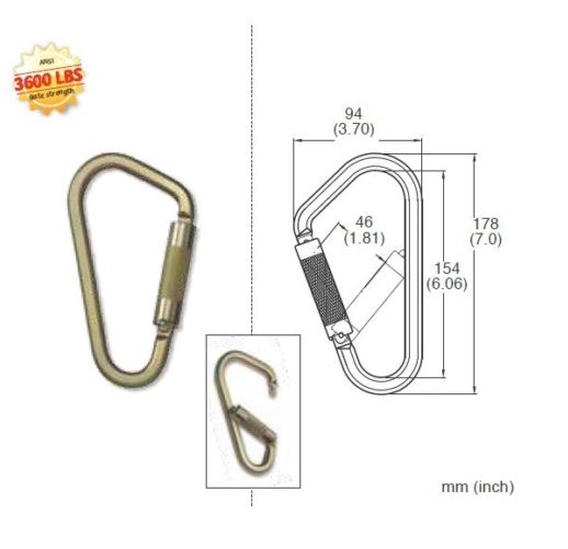 Steel Scaffold Hook Side Opening 7" x 3-3/4"