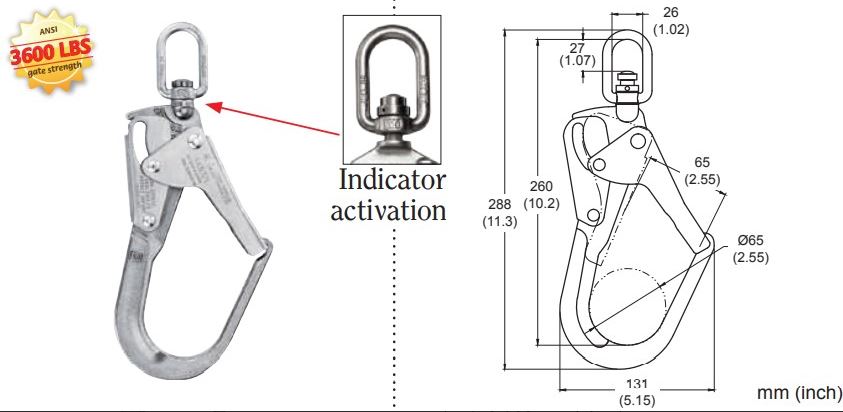 Steel Swivel Ladder Hook w/ indicator