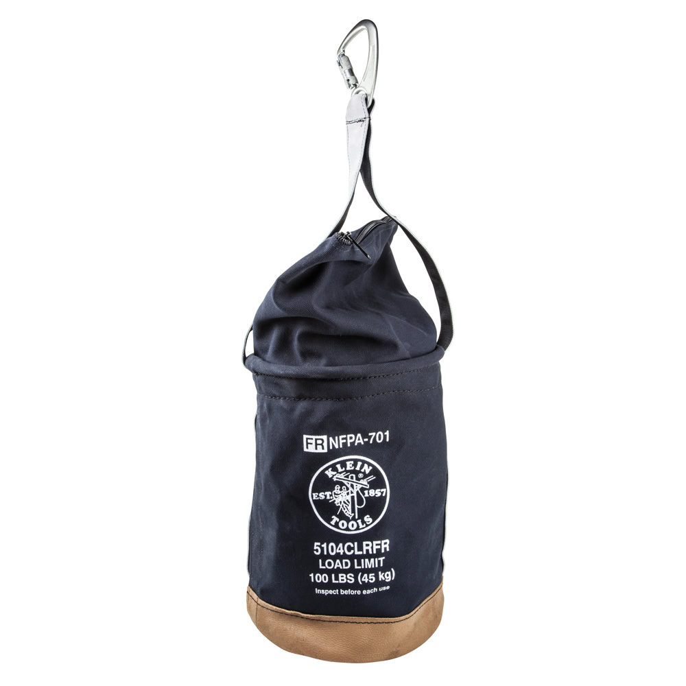 Klein Canvas Bucket, Flame-Resistant, w/ Extended Canvas Work Bucket Top