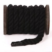 Cotton 3 Strand Solid Colors -3/4" Black