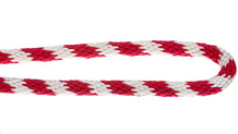 Polypropylene Multifilament Solid Braid (Derby Rope) - Stock Colors -3/8" Red/White