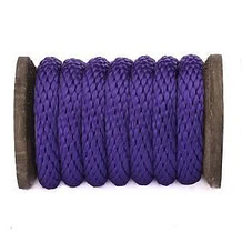Polypropylene Multifilament Solid Braid (Derby Rope) - Solid Color -3/8" Purple