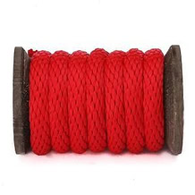 Polypropylene Multifilament Solid Braid (Derby Rope) - Solid Color -1/2" Red