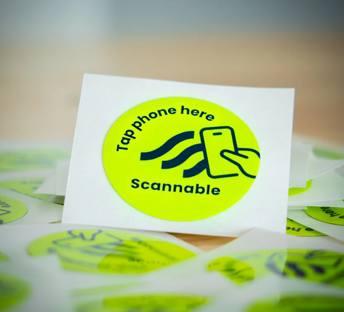 Scannable Helmet Sticker NFC Tag