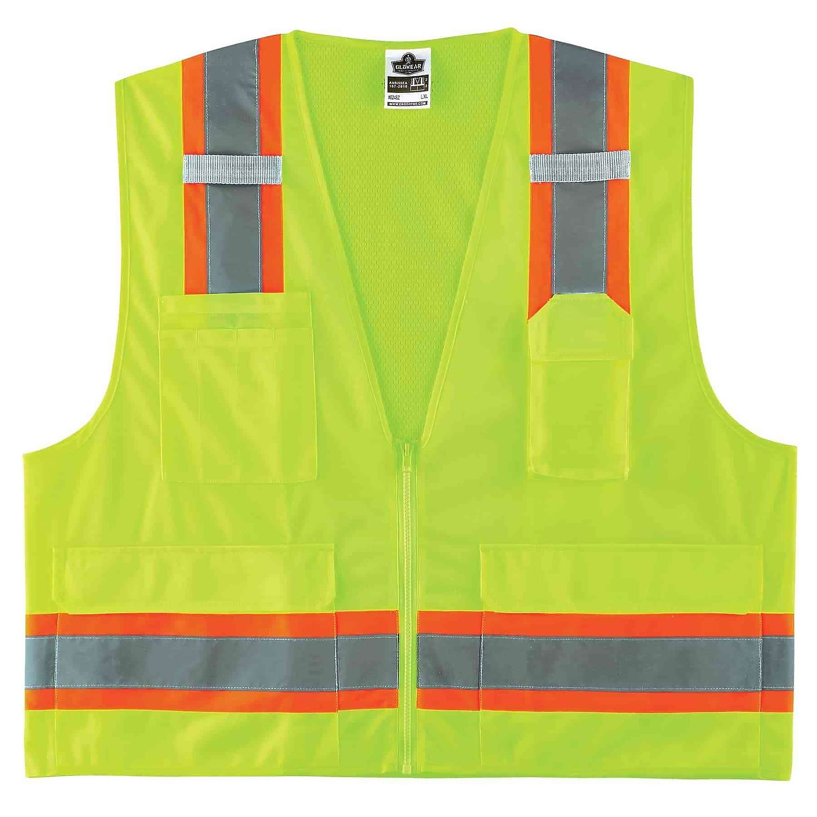 Ergodyne GloWear 8248Z Two-Tone Surveyors Vest - Type R, Class 2, Zipper