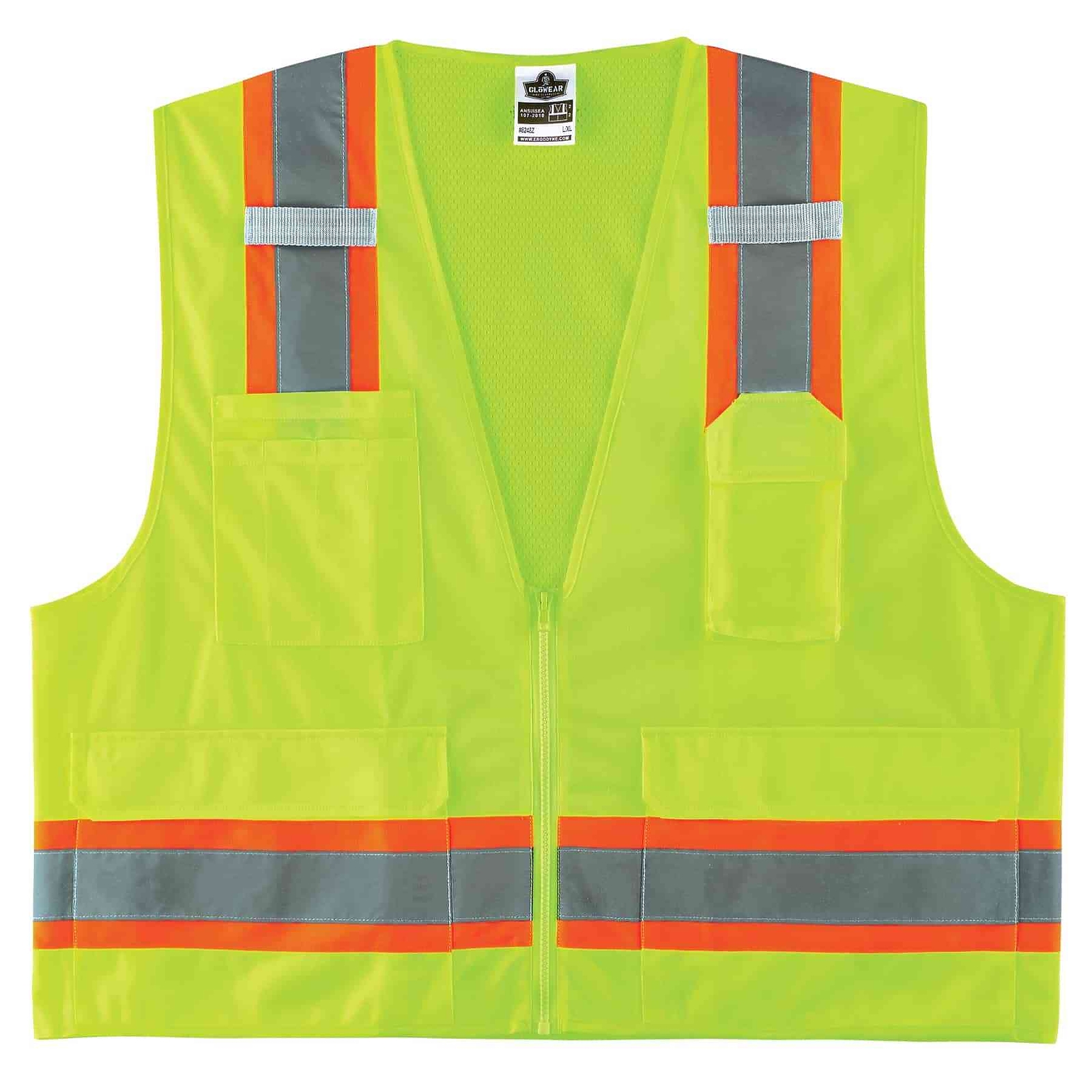 Ergodyne GloWear 8248Z Two-Tone Surveyors Vest - Type R, Class 2, Zipper