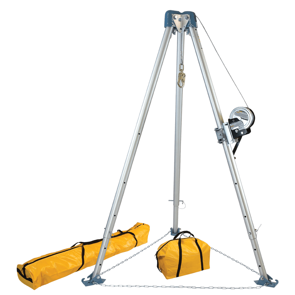 Falltech 11' Confined Space Tripod System with 60' Stainless Steel Personnel Winch