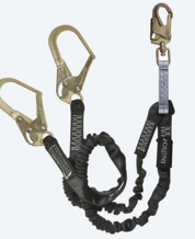 FallTech 6' Heavyweight Energy Absorbing Lanyard, Double-leg with Steel Connectors - FallTech 6' Heavyweight Energy Absorbing Lanyard, Double-leg with Steel Connectors