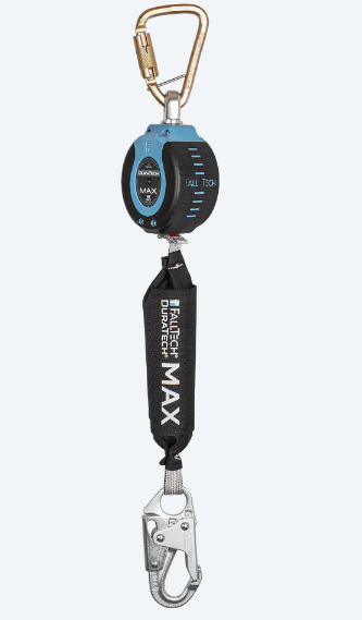 FallTech 9' DuraTech MAX Personal SRL with Steel Snap Hook, Includes Steel Dorsal Connecting Carabiner