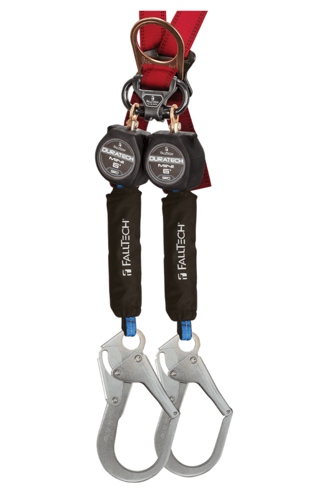 FallTech 6' DuraTech Mini Class 1 Personal SRL-P with Steel Rebar Hooks, Includes Steel Dorsal Connecting Carabiner (ANSI Compli