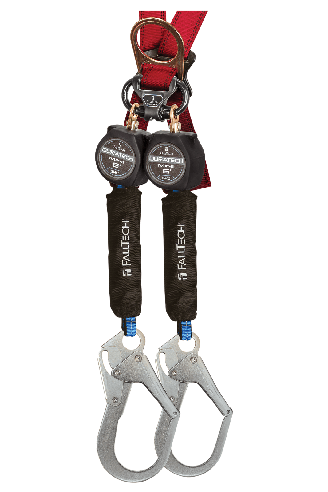 FallTech 6' DuraTech Mini Class 1 Personal SRL-P with Steel Rebar Hooks, Includes Steel Dorsal Connecting Carabiner (CSA Compliant)