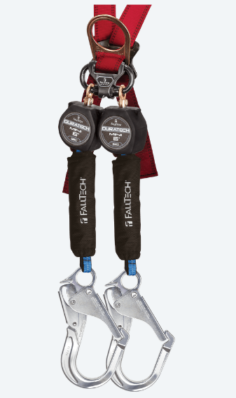 FallTech 6' DuraTech Mini Class 1 Personal SRL-P with Aluminum Rebar Hooks, Includes Steel Dorsal Connecting Carabiner (ANSI Compliant)