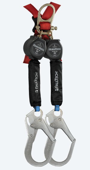 FallTech 6' DuraTech Mini Class 1 Personal SRL-P with Steel Rebar Hooks, Includes Triple-Lock Steel Dorsal Connector