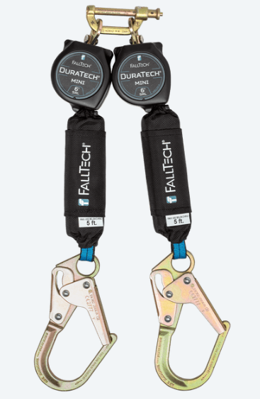 FallTech 6' DuraTech Mini Class 1 Personal SRL-P with Steel Mini Rebar Hooks, Includes Triple-Lock Steel Dorsal Connector