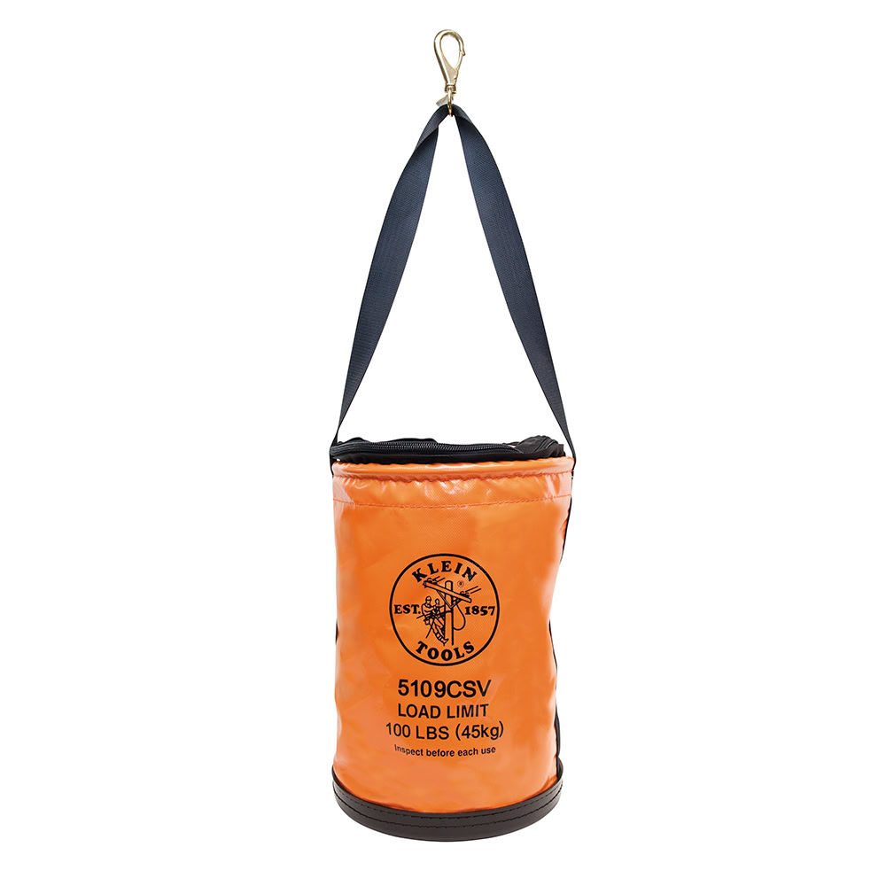 Klein Utility Bucket, Vinyl Tool Bucket with Top Close, Swivel Snap