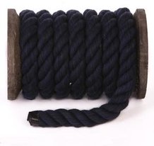 Cotton 3 Strand Solid Colors -3/8" Navy Blue