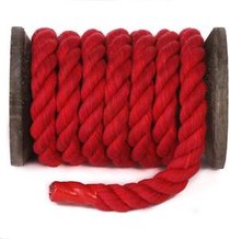 Cotton 3 Strand Solid Colors -3/8" Red