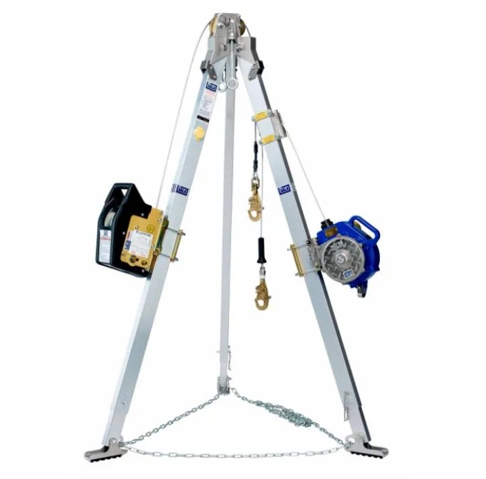 3M™ DBI-SALA Confined Space Aluminum Tripod with Winch and 3-Way SRL Winch: 60 ft (18.288 m), SRL: 50 ft (15.24 m), Stainless Steel Cable