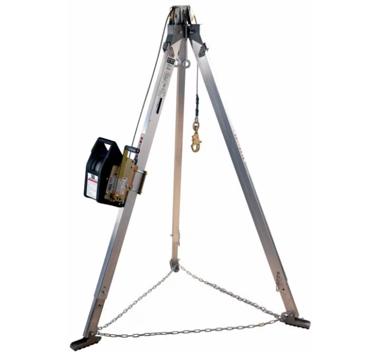 3M™ DBI-SALA Confined Space Aluminum Tripod with Winch 7 ft (2.134 m) Tripod, 60 ft (18.288 m) Stainless Steel Cable