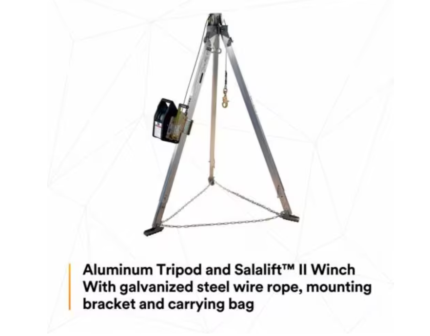 3M™ DBI-SALA Confined Space Aluminum Tripod with Winch 7 ft Tripod, 60 ...