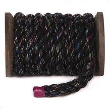 Cotton 3 Strand Glitter Colors -1/4" Black Glitter