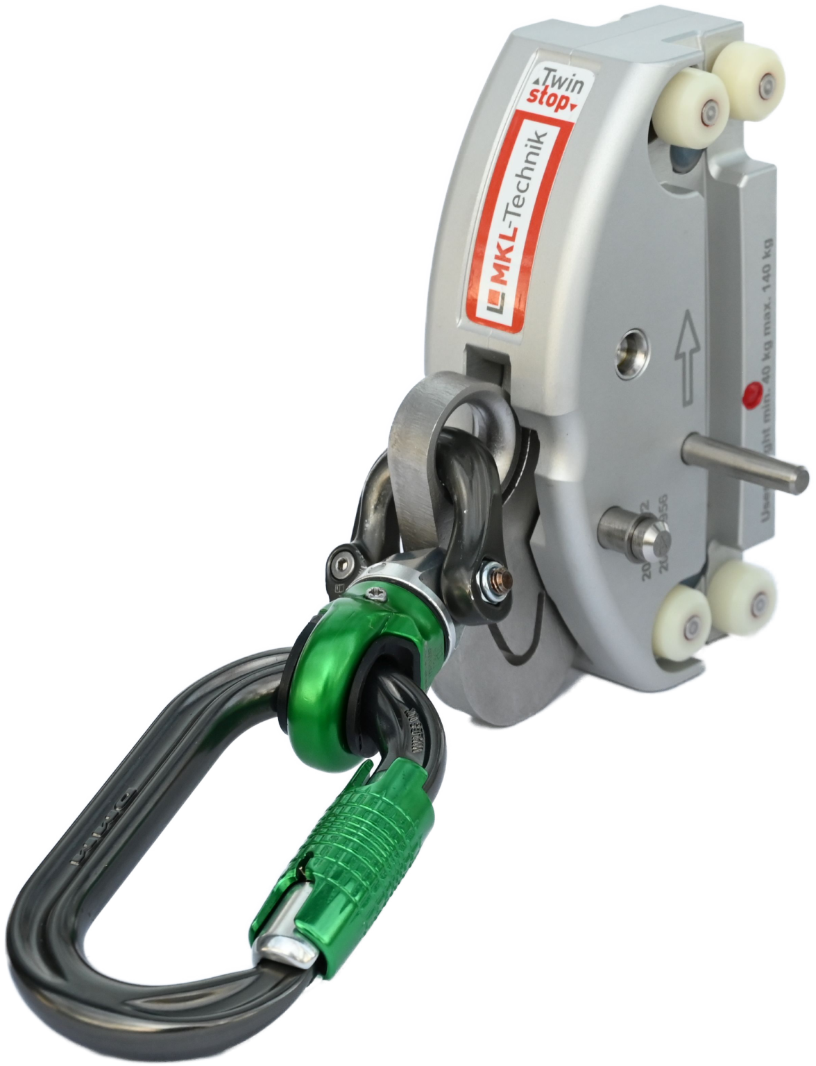 MKL-Technik Twinstop w/ Double Connection, Swivel and Tri-Lock Carabiner