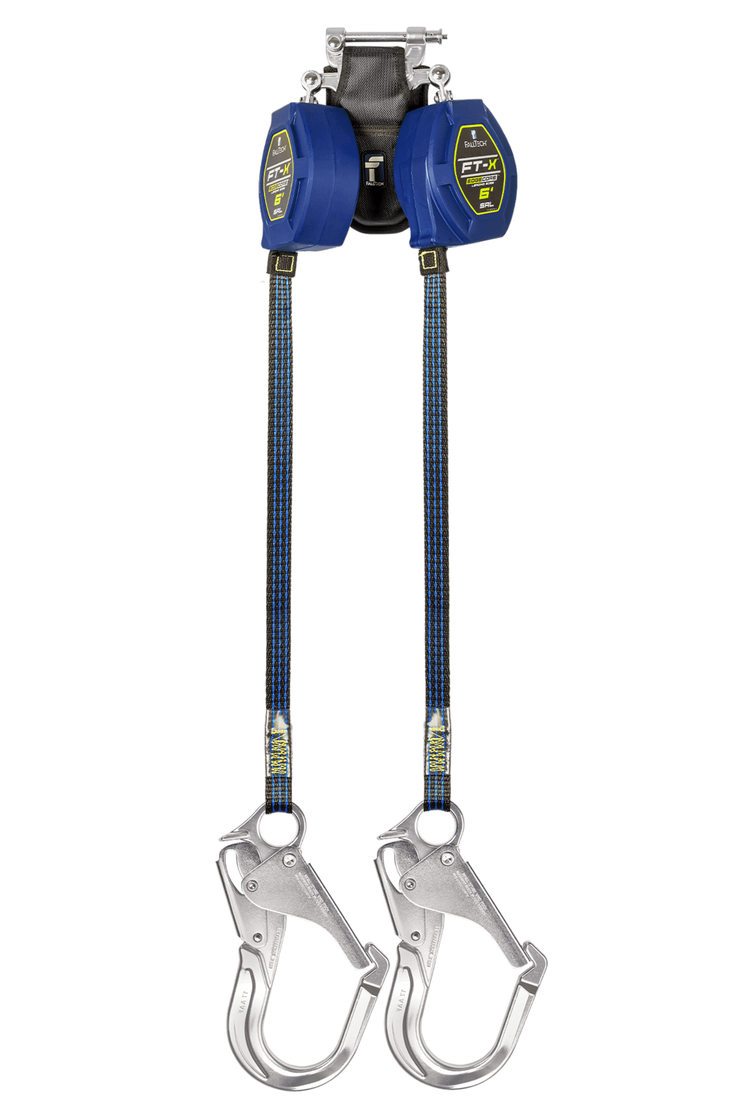 FallTech 6' FT-X® EdgeCore™ Class 2 Leading Edge Personal SRL-P, Twin-leg with Aluminum Rebar Hooks