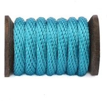 Polypropylene Multifilament Solid Braid (Derby Rope) - Solid Color -3/8" Turquoise