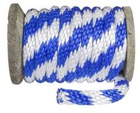 Polypropylene Multifilament Solid Braid (Derby Rope) - Multi Color -5/8" Blue and White