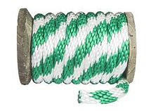 Polypropylene Multifilament Solid Braid (Derby Rope) - Multi Color -5/8" Green and White