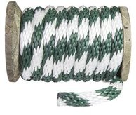 Polypropylene Multifilament Solid Braid (Derby Rope) - Multi Color -1/2" Hunter Green and White