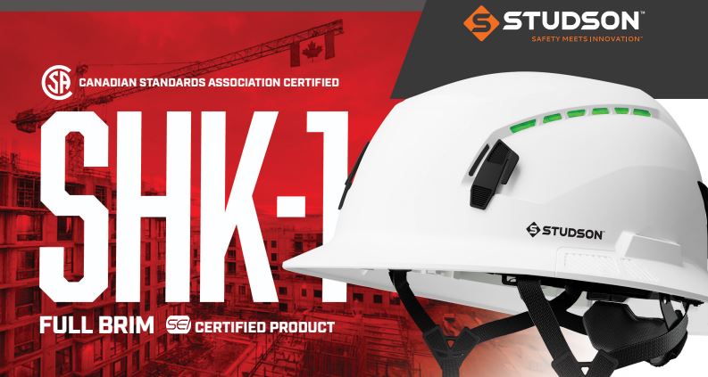 Studson SHK-1 VENTED Full Brim Helmet CSA