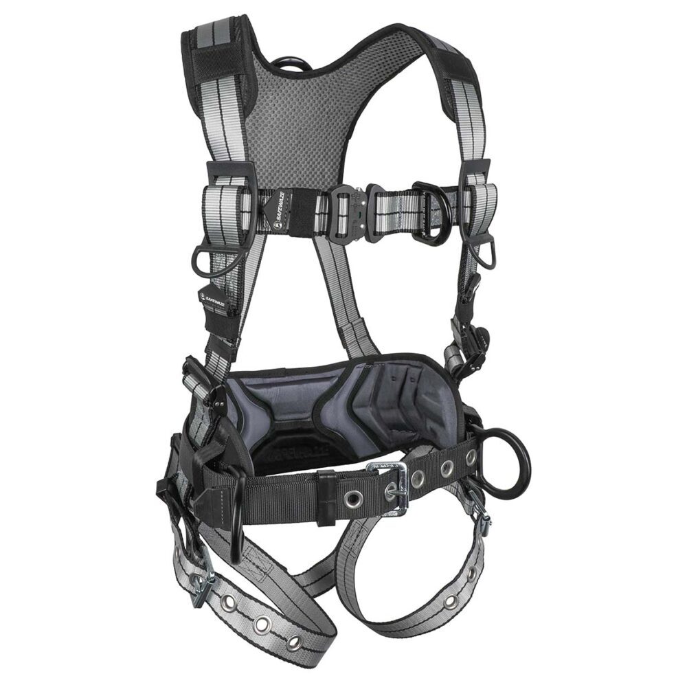 SAFEWAZE PRO+ Slate Construction Harness: Alu 3D, Alu QC Chest, Alu FD, TB Legs