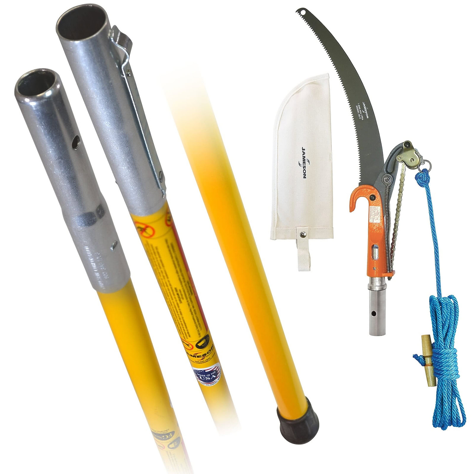 Jameson FG-Series Manual Pole Saw and Tree Pruner Kit with Three Fiberglass Poles