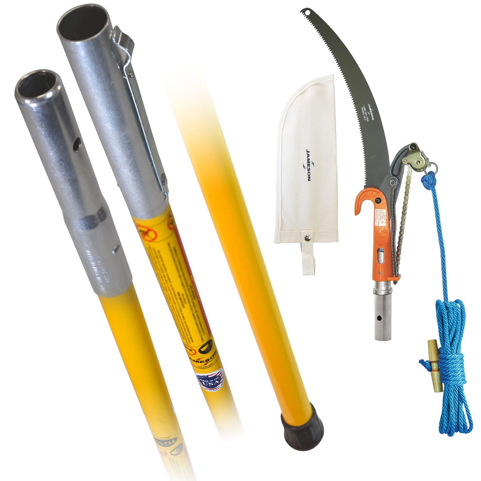 Jameson FG-Series Manual Pole Saw and Tree Pruner Kit with Three Fiberglass Poles