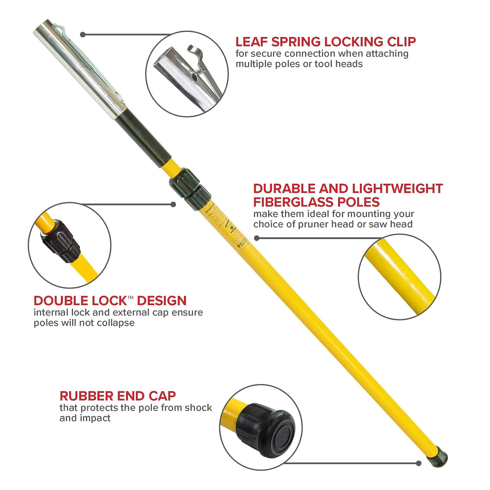 Jameson Double Lock Telescoping Pole with Female Ferrule - Lowest ...