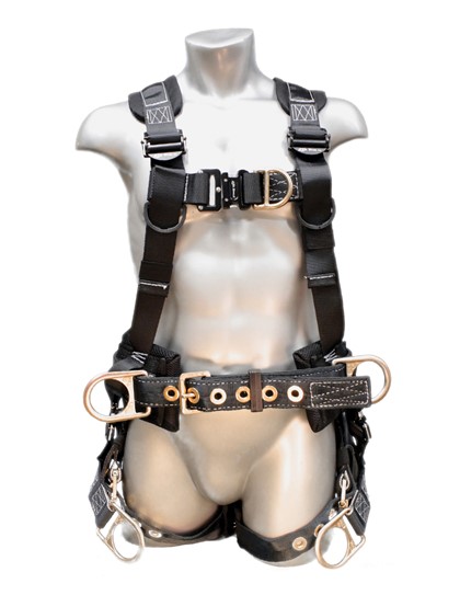 Elk River Peregrine RAS SL Tower Harness, 6 Steel D-Ring, QC Chest and TB Leg Straps w/ Removable Seat