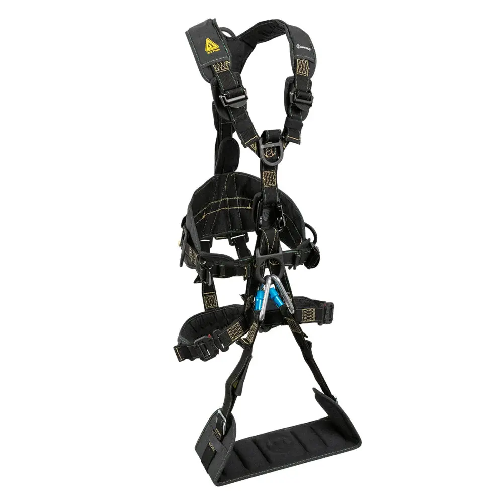 Safewaze Arc Flash Wind & Tower Harness: 5D, Removable Seat, QC Legs