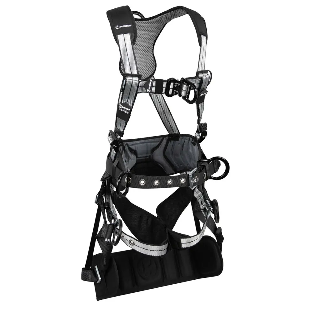 Safewaze PRO+ Slate Tower Construction Harness: Alu 3D, Alu QC Chest, Alu FD, TB Legs, Tower Seat