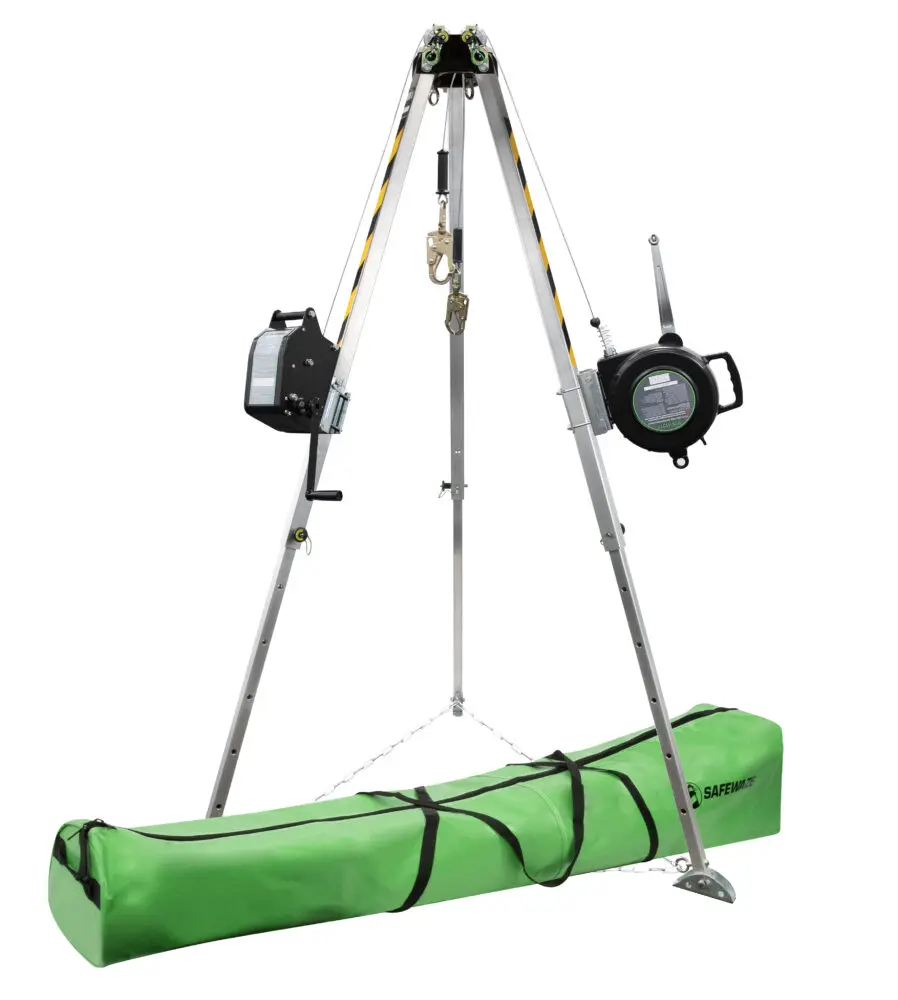 Safewaze 7′ Adjustable Tripod Kit, 65′ Personnel Winch, 65′ 3-Way