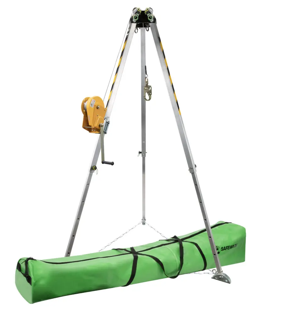 Safewaze 7′ Adjustable Tripod Kit, 65′ Material Winch