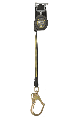 Falltech 8' FT-X EdgeCore Arc Flash Class 2 Leading Edge Personal SRL-P, Single-leg with Steel Swivel Rebar Hook (ANSI/CSA)