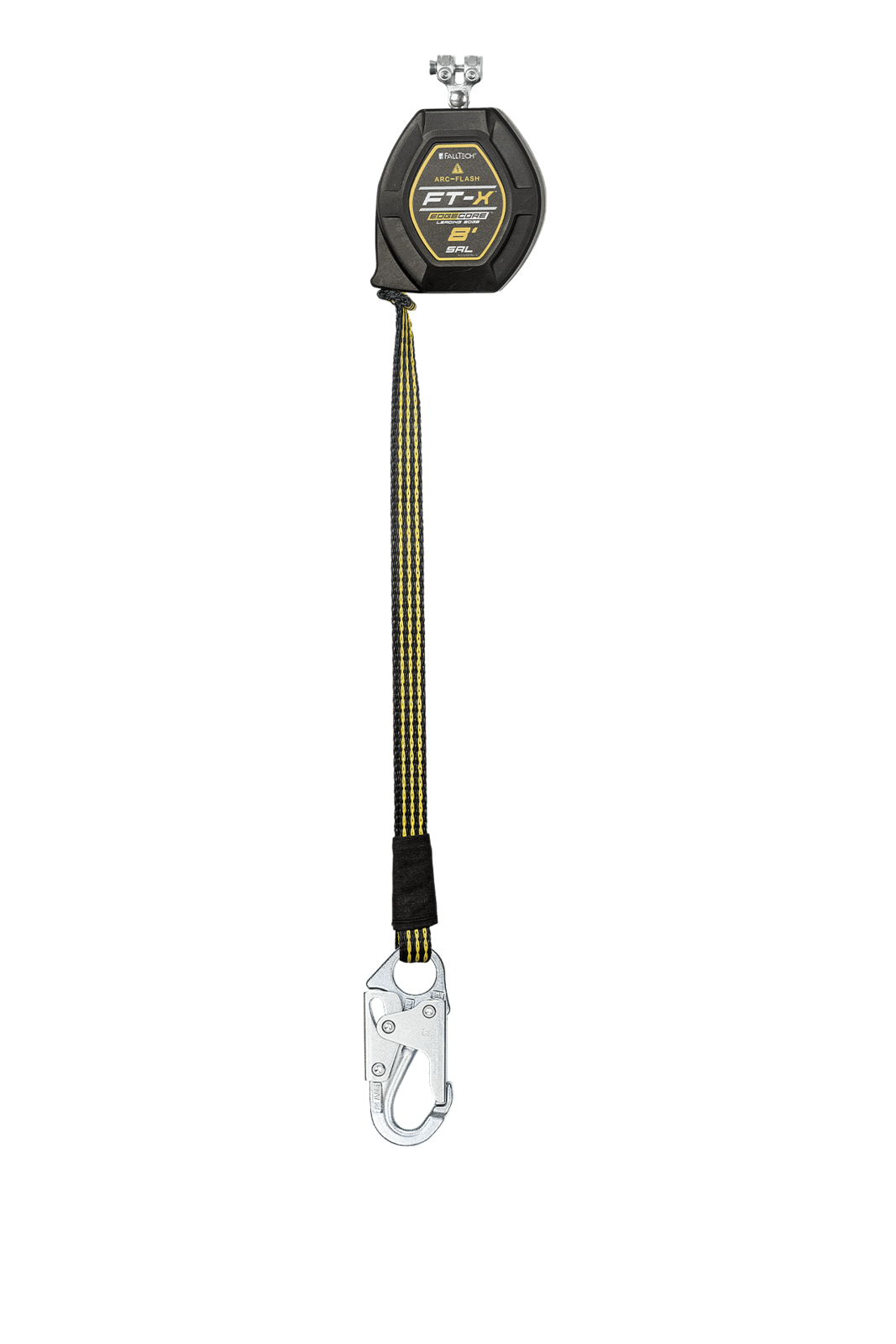 FallTech 8' FT-X EdgeCore Arc Flash Class 2 Leading Edge Personal SRL-P, Replacement-leg with Steel Snap Hook with SpeedLink