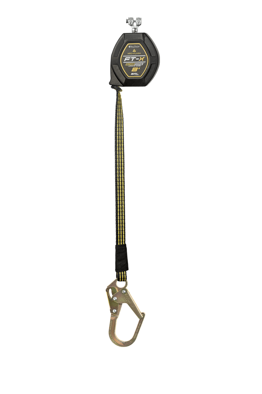 FallTech 8' FT-X EdgeCore Arc Flash Class 2 Leading Edge Personal SRL-P, Replacement-leg with Steel Mini Rebar Hook with SpeedLink