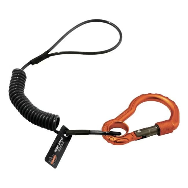 Ergodyne Squids 3156 Coiled Tool Lanyard with Single Carabiner - 2lbs / 0.9kg