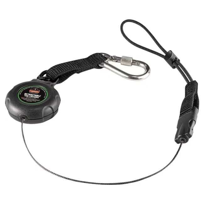 Ergodyne Squids 3001 Retractable Tool Lanyard - Stainless-Steel Carabiner and Loop
