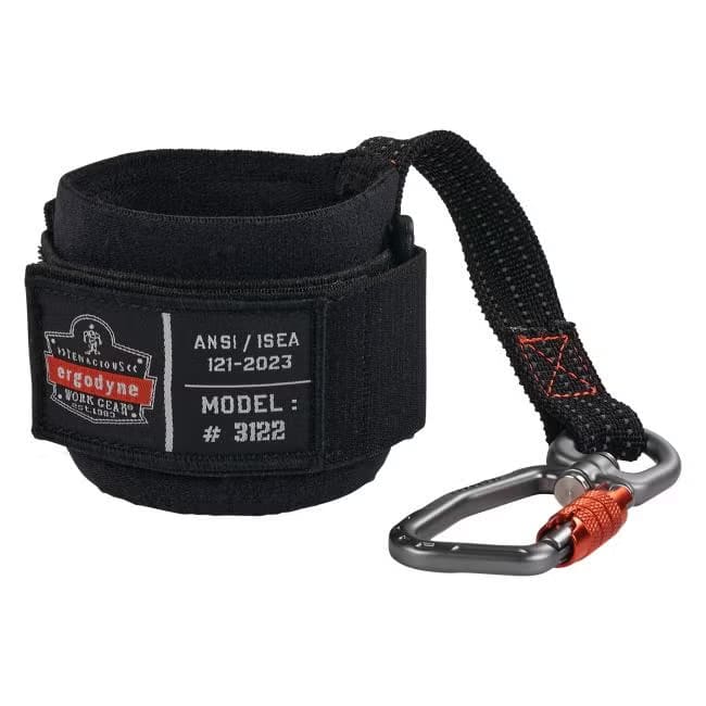 Ergodyne Squids 3122 Pull-On Wrist Tool Lanyard - Carabiner Anchor - 5lbs / 2.3kg
